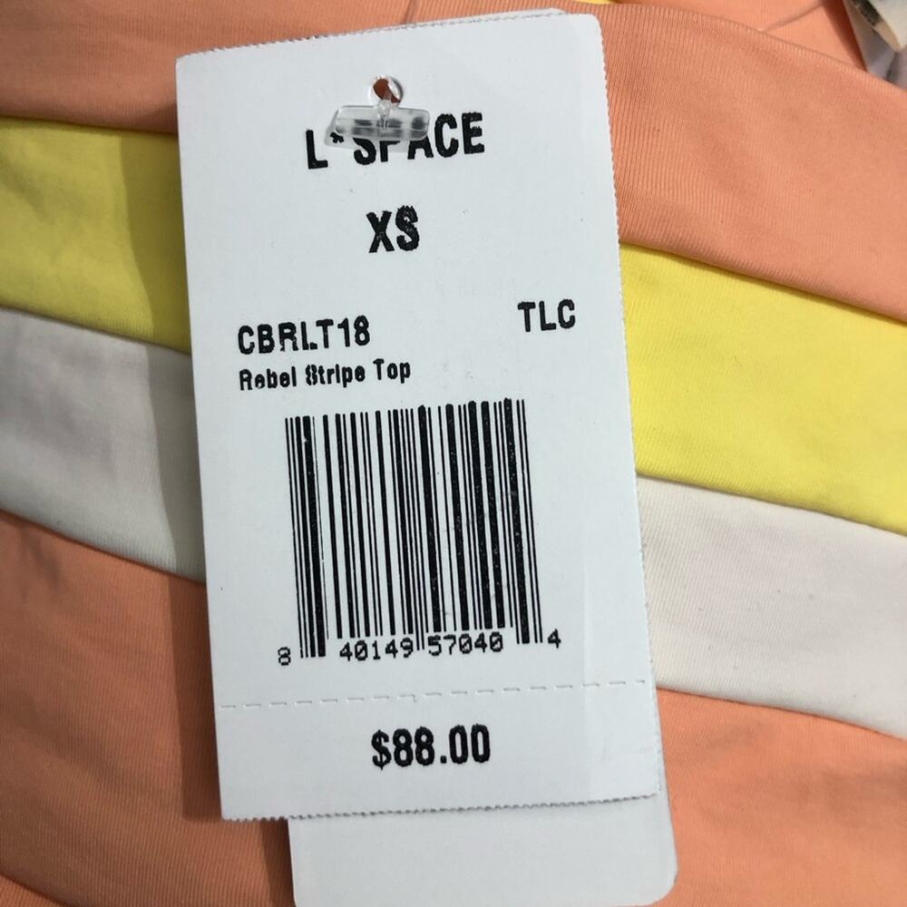L*Space Rebel Top Portia Striped High Waist Bikini Bottom Set XS NWT - Picture 10 of 13